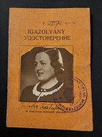 Vörös Hadsereg  fényképes igazolvány, 1945 IV.17.-1947 IV.18.-papìrrégiség egy hagyatékból.