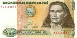 Peru 500 intis 1987 UNC