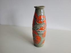 Régi retro kerámia váza Erdélyi István fat lava mid century váza