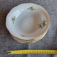Herendi porcelán csipkebogyós kisebb mély tányér szett 6 darab