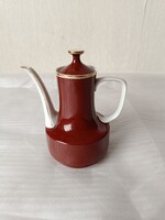Hollóháza porcelán barna kávés kanna