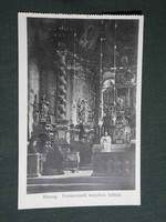 Képeslap,Sümeg,Ferencrendű templom belső,oltár látkép,Horváth Gábor kiadás Sümeg,1930-