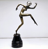 Art deco bronz Táncosnő akt szobor - 52421