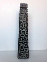 Modern absztrakt mintás karcsú kerámia váza, 35 cm