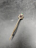 Antik drágakövekkel kirakott, melltű -sáltű, 7 cm-es. 3214b