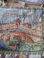 Vintage stílusú gépi gobelin szőttes Venezia mintás válltáska