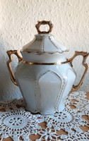Porcelán cukortartó, szecessziós stílusjegyekkel , törés, repedés mentes,1900 első fele