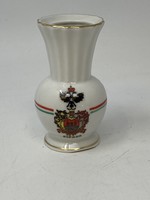 Régi kisméretű Drasche porcelán Sopron emlékváza a város címerével - A leghűségesebb város RZ