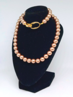 Aranybarna Shell Pearl, kagylógyöngy nyaklánc 4