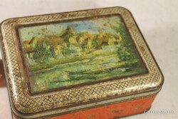 Antik fém csokoládés doboz