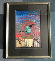 Friedensreich Hundertwasser(Ausztria) June 12 hónap kollekció része Nyomat gyönyörű keretben 1980