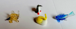 Négy darab mini üveg állatfigura   711.