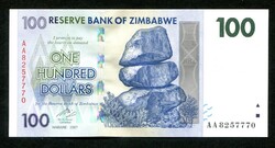 Zimbabwe 2007 100 Dollar UNC