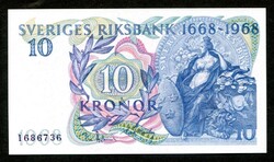 Svédország 1968 10 Korona UNC