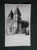 Képeslap,fotó,Ják,Bencés Apátsági templom látkép,részlet,1950-