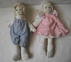 Textil baba páros,kisfiú,kislány vintage baba