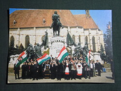 Képeslap,irredenta,Románia,Kolozsvár,Mátyás király szobor emlékmű,Kopogtató levél Erdélyből,2004-