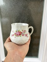 Zsolnay  Porcelán hasas kakaós  virágos bögre falusi paraszti gyűjtői nosztalgia darab