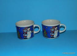 Wellco Design porcelán bögre csésze párban Mikulás Hóember Karácsony (11/d)
