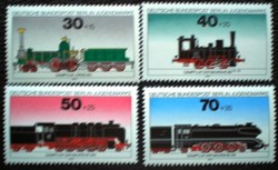 BB488-91 / Németország - Berlin 1975 Ifjúság : Mozdonyok bélyegsor postatiszta