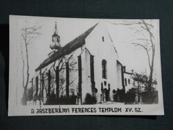 Képeslap,fotó,Jászberény,Ferences templom látkép,részlet,1950-