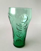 RETRO SÖTÉTZÖLD COCA COLA ÜVEG POHÁR,GYŰJTEMÉNYBE