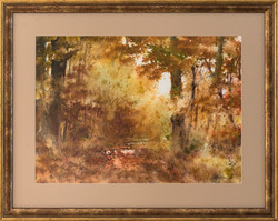 Nemes Tibor Forest oil painting, WITH AUTHENTICITY CERTIFICATE!