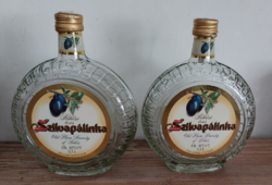 Békési izes szilvapálinka ÜRES üveg kulacs, italos, pálinkás  palack,0,5 l- elérhető 2 db