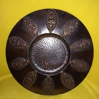 "LIGNIFER ISZ, ".Iparművészeti alkotás, Réz, bronz falitál, fali tányér, falidísz.