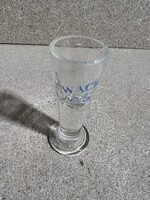 Zwackos feles pohár, vastag, régi, 9 x 3 cm-es nagyságú. 2962