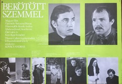 NAGYON RITKA !!! VITRINKÉPES !!! BEKÖTÖTT SZEMMEL 1974 Mozi Film Plakát Poszter G+++ !!!