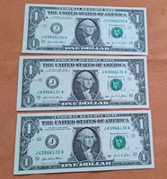 1 dollàr Unc SORSZÀMKÖVETÖS darabok eladóak ! Hajtatlanok ! 40 db !