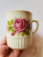 Zsolnay rózsás porcelán bögre, teás csésze