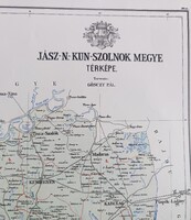Különleges Vármegye térképek 1886.  Jász- Nagykun -Szolnok megye térképe várostérképpel