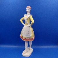 Balogh Béla  Hollóházi Bujáki táncos, népviseletes magyar lány figura