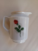 Régi porcelán kávés- tejszínes kiöntő-  rózsás vintage