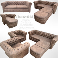 Chesterfield stílusú variálható 5 részes ülőgarnitúra