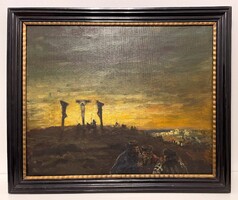Garantáltan eredeti! Ujváry Ignác (1860-1927) olaj, vászon festmény szép állapotban!