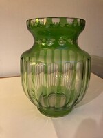 Ajkai zöld színű ólomkristály váza