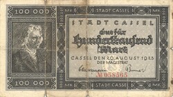 100000 100 ezer márka 1923.08.20. Németország Cassel Kassel