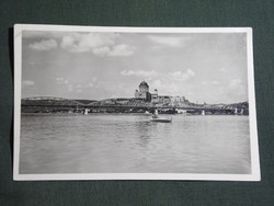 Képeslap,Esztergom,Bazilika templom,vár,Duna híd, kenus látkép,Sziklay fotó. kiadás, 1937-