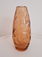 Old pink Art Nouveau glass vase