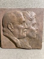 Poroszló, kerámia disz 1924.ből, 27 x 25 cm-es,3260