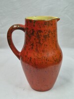 Ritka, Tófej, nagyméretű, iparművészeti, mázas, kerámia kancsó, hibátlan állapotban, 22 cm. magas