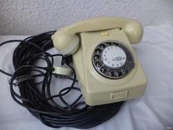 Bézsszínű retro tárcsás telefon, Mechanikai M. (4097)