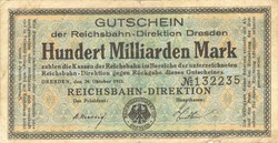100 milliárd márka 1923.10.26 Németország Drezda