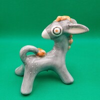 Brutalista Kertész Klára Kerámia Szamár figura