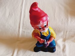 NAGY gumi TÖRPE suszter cipész 37cm 1970 retro sípos gumijáték BISERKA Zagreb
