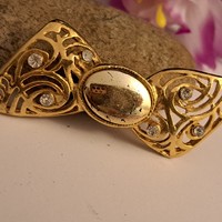 Régi aranyozott  Cirkon bross  5 cm-es