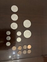 17 db USA dollár érme Kennedy, 1/2 dollár, 1/4 dollár, 1 dollár, ezüst dollár, dime…